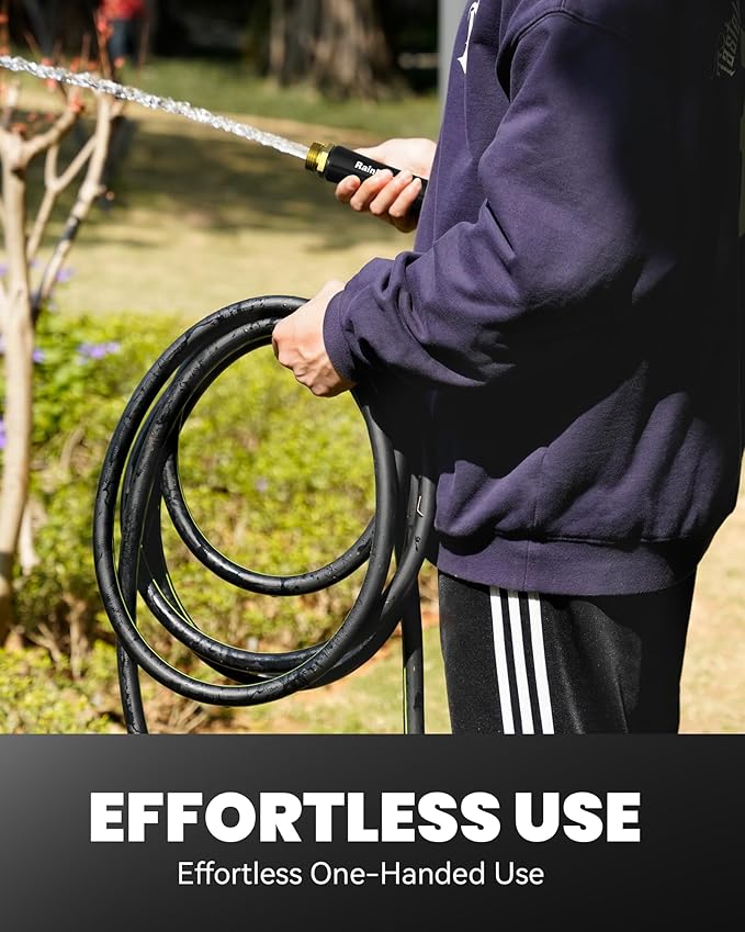 RAINPOINT Short Garden Hose 3ft x 5/8", Water Hose Heavy Duty, Flexible, Lightweight Durable Hybrid Hose with Swivel Handle for Yard, Car Wash, Pets, No Kink, Male to Female Fittings