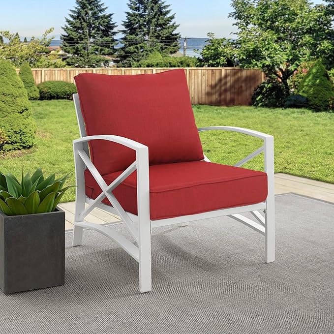 Goodgoods 24 x 28 Outdoor Patio Deep Seat Cushions 2-Pack, 1000+ Hours Fade-Resistant & Water-Resistant Outdoor Furniture Chair Cushions with 30D High-Resilience Foam for Sofa Chair, Chili