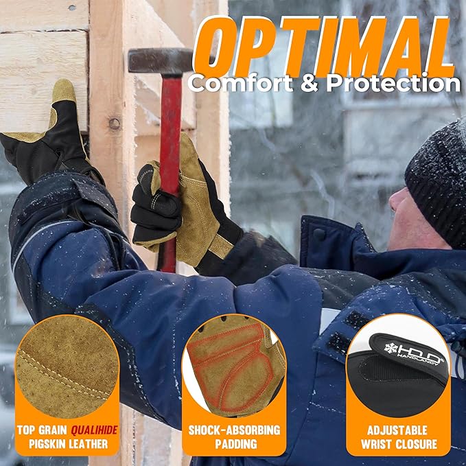 HANDLANDY Work Gloves for Men & Women, Utility Mechanic Working Gloves Touch Screen, Flexible Yard Work Gloves