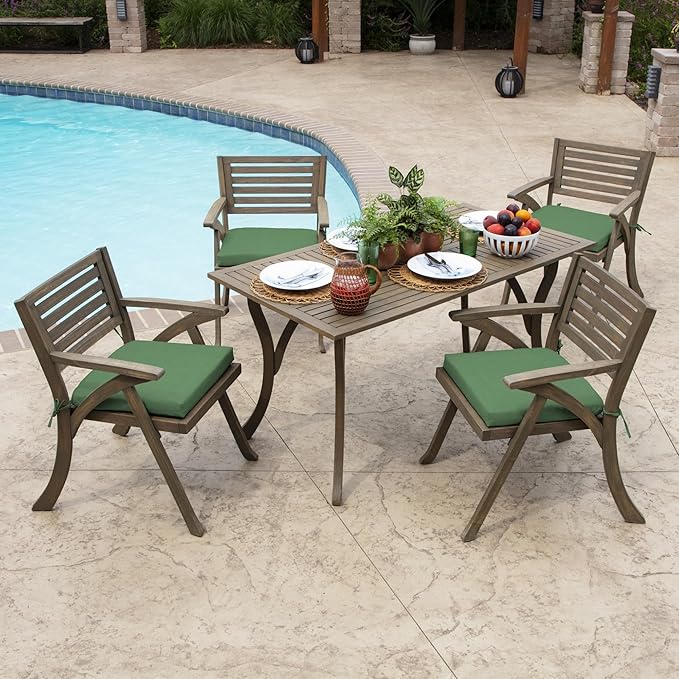 Arden Indoor/Outdoor Seat Or Rocking Chair Cushion, 19 x 18, Water Repellent, Rain Proof, Fade Resistant Cushion for Rocking Or Dining Chairs Bright Moss Green Leala