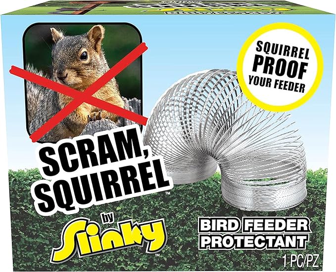 Scram, Squirrel by Slinky, Squirrel-Proof Bird Feeder Accessory that Guards Bird Seed, Kids Toys for Ages 5 Up by Just Play