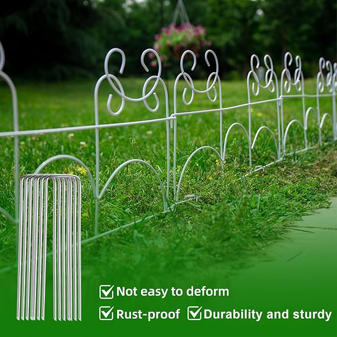 50 Pack Lawn Staples, Premium Garden Landscape Staples, Galvanized Heavy-Duty Gauge Stakes, U-Shaped Tent Stakes, Anti-Rust Fence Netting Pins Ground Spikes, Sod Pins