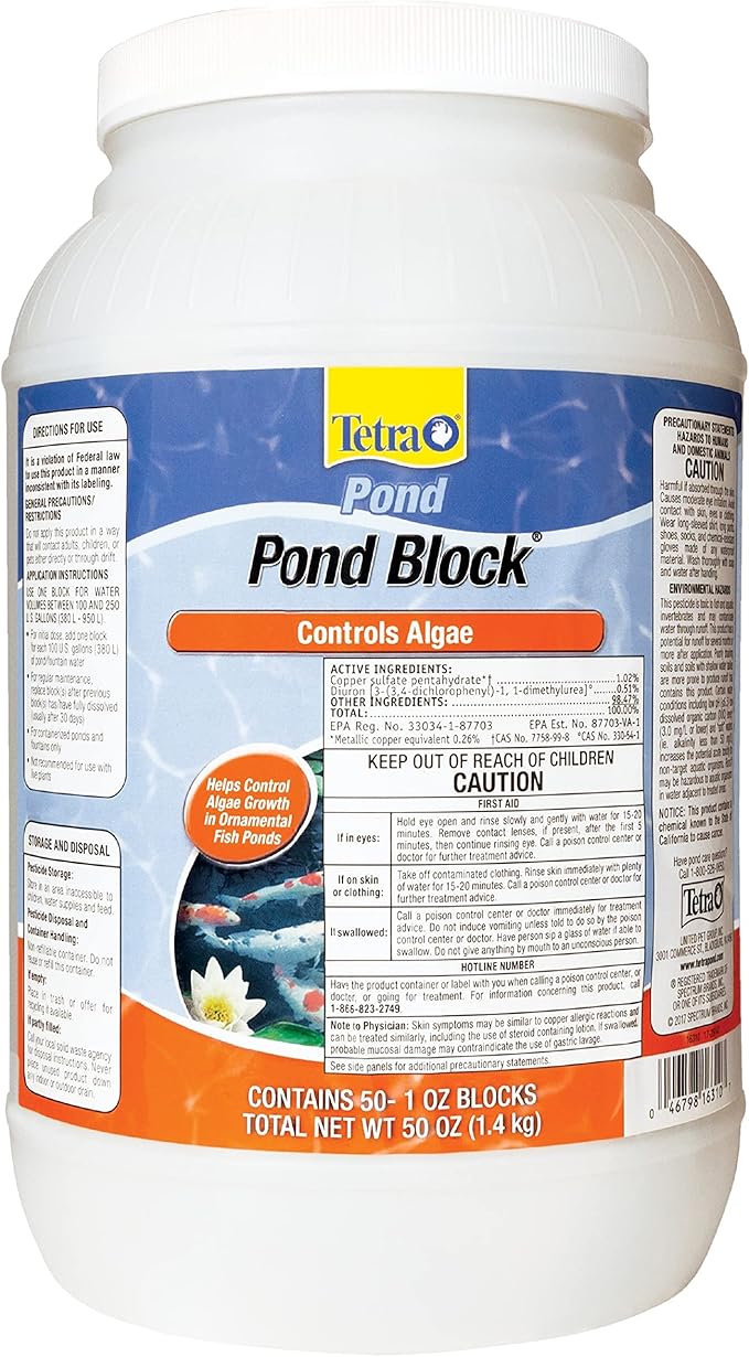 TetraPond Pond Block, 50 Count, Helps Control Algae Growth in Ornamental Fish Ponds