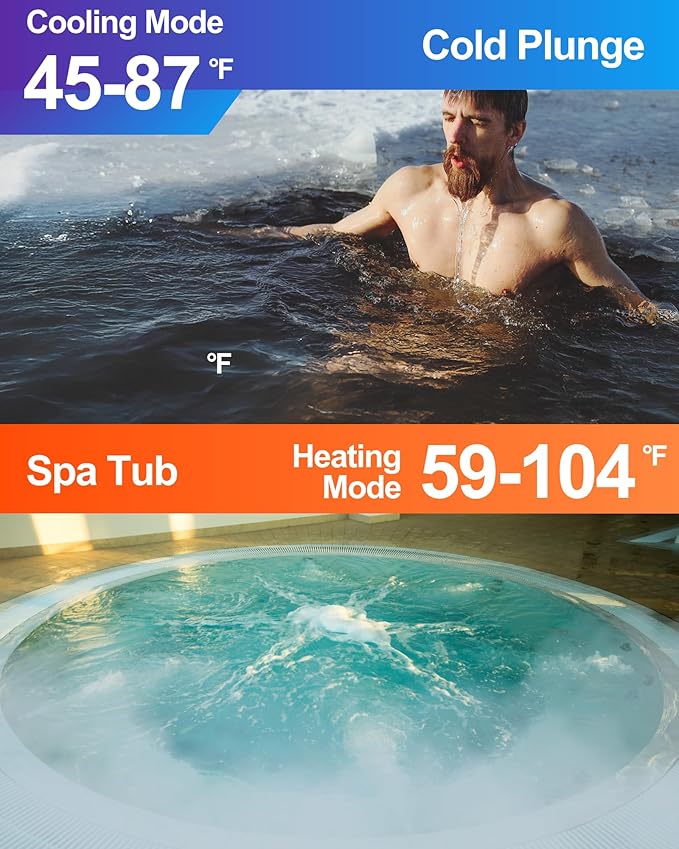 Smart WiFi Control via APP 35100 BTU Pool Heat Pump for 10000 Gals In and Above Ground Pools, Heating and Cooling Mode, Titanium Heat Exchanger, 240V