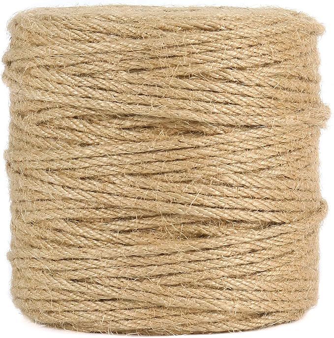 Vivifying 4mm Jute Twine, 328 Feet 4 Ply Natural Strong Brown Jute Rope for Garden Plants, Crafts, Hanging and Decoration