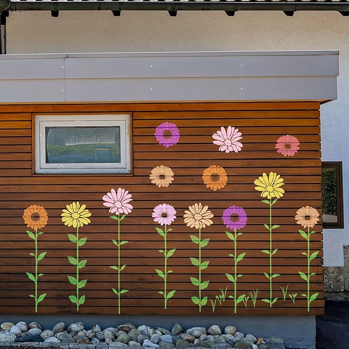 Keluna Large Flower Stencils for Painting - Sunflower Daisy Flower Stencils for Painting on Wood Fence Garden