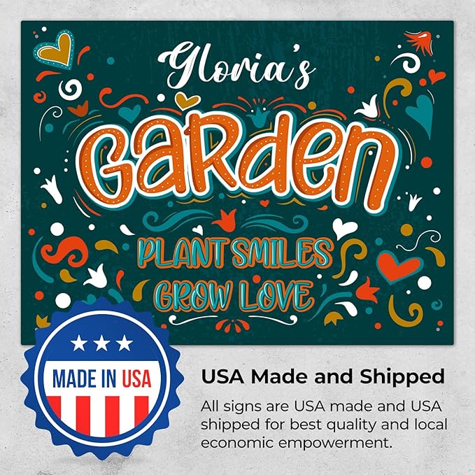 Custom Garden Signs, Personalized Sign For Garden, Mom, Her Or Girlfriend Sign, 18x24 Inches, Rust Free .063 Aluminum, Fade Resistant, Made in USA by Sigo Signs
