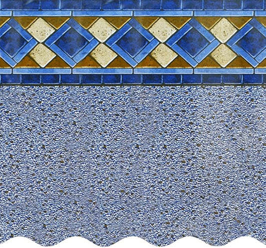 Smartline 15 ft Round Swimming Pool Liner | Mosaic Diamond | Unibead Style | 52 Inch Wall Height | 20 Gauge Heavy Duty Virgin Vinyl | Designed for Steel Sided Above Ground Pools