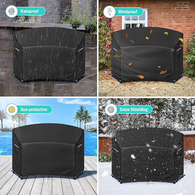 Adirondack Chair Cover,Heavy Duty Cover for Tall Adirondack Chair Set of 2,Modern Wood Adirondack Chair Covers Waterproof,80"Wx30"Dx49"H,Black