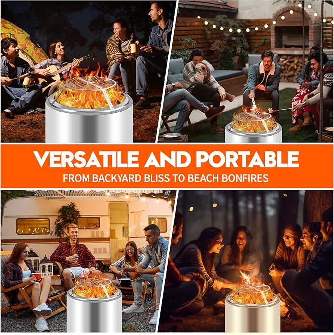 Fire Pit Spark Screen for Solo Stove Range Accessories, 15 Inch Range Shield 304 Stainless Steel Detachable Mesh Fire Pit Spark Protector with Grill Function and Removal Tools