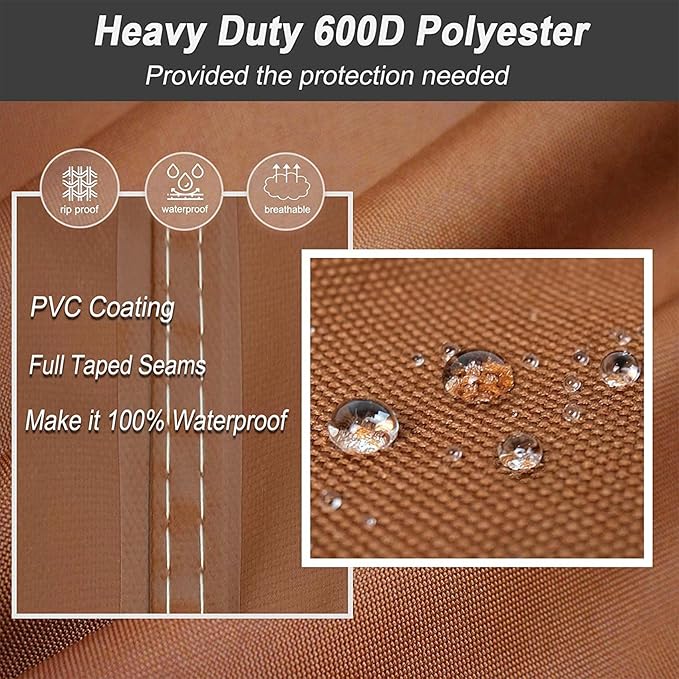 NettyPro Patio Chair Covers Waterproof for Outdoor Furniture 2 Pack, Lawn Lounge Deep Seat Dining Chair Covers Small, 28W x 30D x 28H inches, Brown