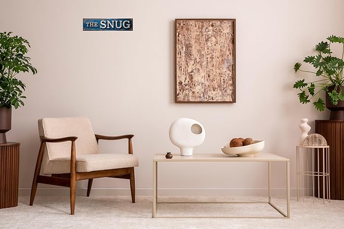 WSUPBPR The Snug Metal Sign 4x16in Cozy Plaque for Reading Nook Wall Decor Comfort Gift