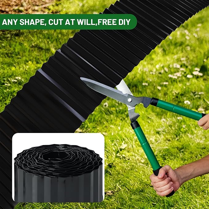 SnugNiture Corrugated Metal Garden Edging,12" x 20' Sturdy Lawn Edging Border,Landscape Edging Border for Lawn, Flower Bed,Garden and Yard(Brown)