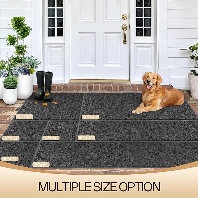 Amyracel Front Door Mat Indoor Outdoor Entrance, 36" x 60" All-Season Waterproof Doormat for Enterway, Heavy Duty Commercial Floor Mat, Fade Resistant, Rubber Back, Low Profile, Easy Clean