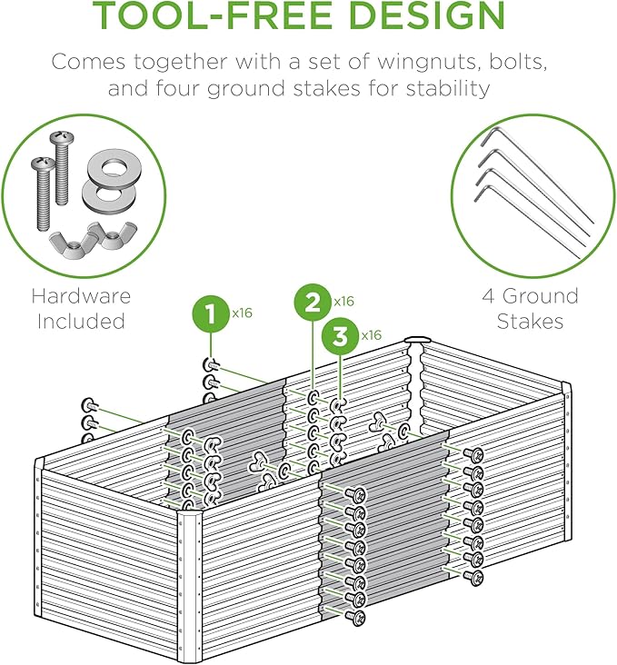 Best Choice Products 4x2x2ft Outdoor Metal Raised Garden Bed, Deep Root Box Planter for Vegetables, Flowers, Herbs, 119 Gallon Capacity, 100% Non Toxic Materials - Peacock Blue