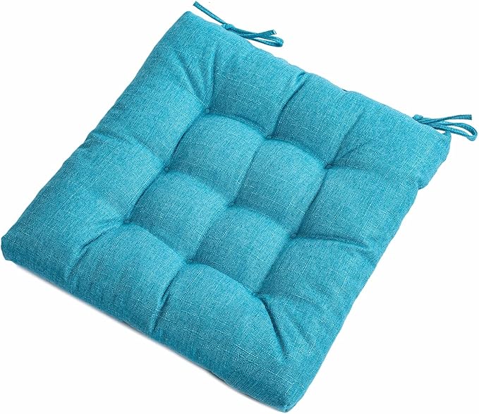 SQUARE MOON 4 Pack Chair Cushions, Seat Cushions, Chair Pads, Chair Mat for Indoor, Outdoor Dining Chair, Kitchen Chairs, Dining Room Chairs (16" × 16" × 4 Pack, Light Blue)