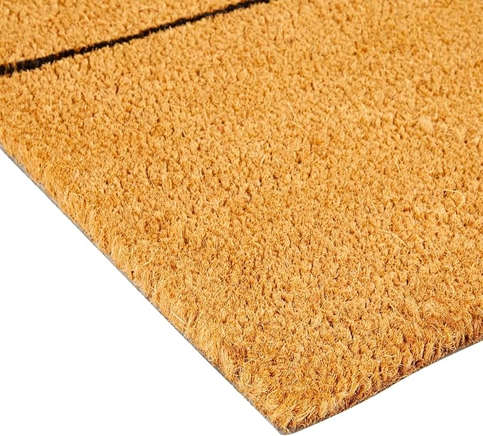 Juvale Natural Coco Coir Large Door Mat, Happy Place Long Outdoor Rug (17 x 60 in)