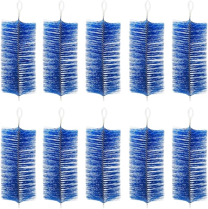 RINOO 10 Packs Fish Pond Filter Brushes Set for Koi Pond Fish Tank Aquarium Water Garden Pond Skimmer Filter Cleaning Brush 16 Inch by 4.7 Inch (Blue)