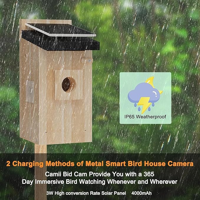Bird House with Camera, 5MP Smart Birdhouse Camera with Solar Powered, Bird Box Camera for Families, Motion Detection & 32GB SD Card, Watch Bird Nesting & Hatching in Real Time, Ideal Gift for Friends