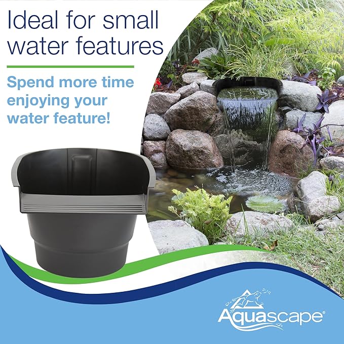 Aquascape Pond Filter and Waterfall Spillway, Efficient Mechanical and Biological Filtration, Compact | 77020,Black