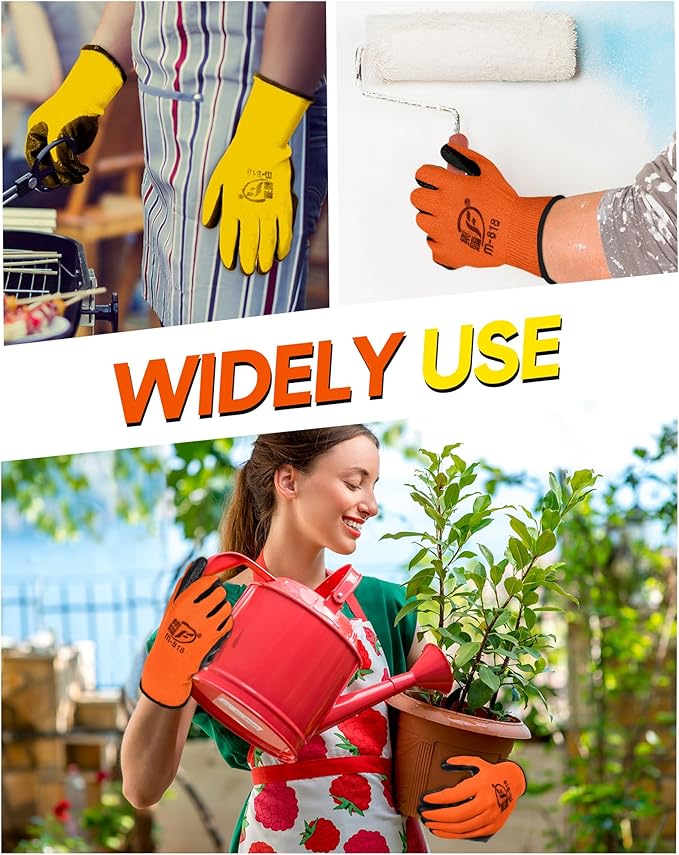 Honeydak 36 Pairs Gardening Gloves for Men Women Breathable Rubber Coated Garden Gloves