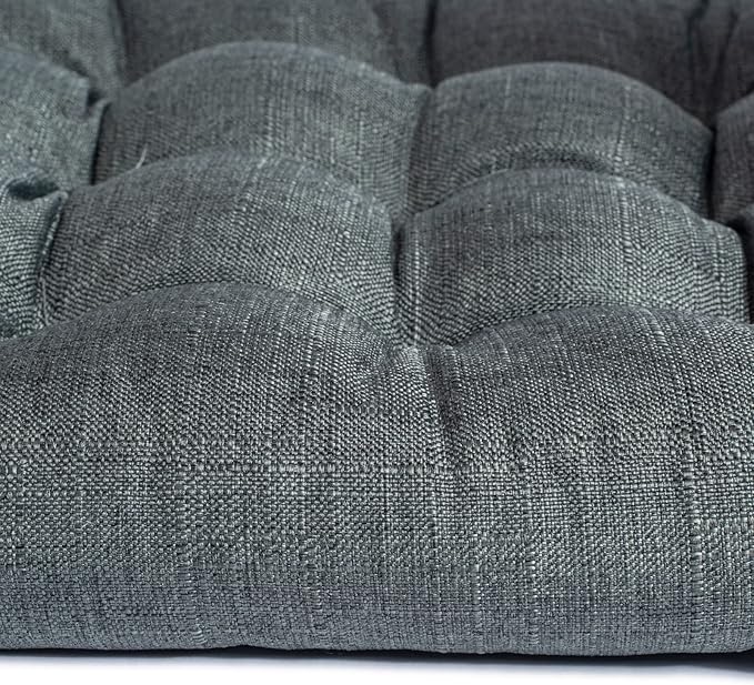SQUARE MOON 4 Pack Chair Cushions, Seat Cushions, Chair Pads, Chair Mat for Indoor, Outdoor Dining Chair, Kitchen Chairs, Dining Room Chairs (16" × 16" × 4 Pack, Dark Grey)