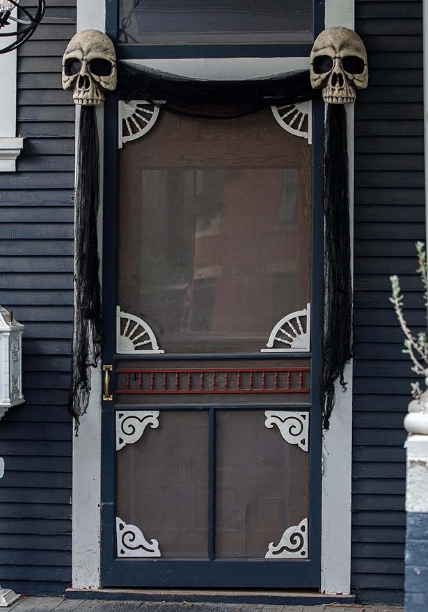 Fun Costumes Skull Door Archway Halloween Decoration Hanging Scary Haunted House Party Outdoor Display