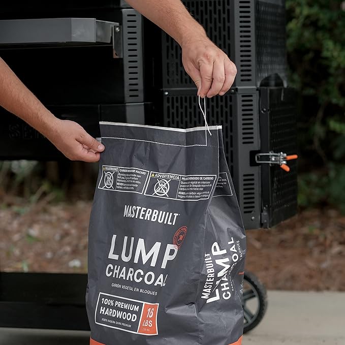 Masterbuilt® Premium Hardwood Lump Charcoal for Gravity Series Charcoal Grill and Smokers, Compatible with All Barrel, Kamado, and Kettle Grills, 1 Pack, 16LB