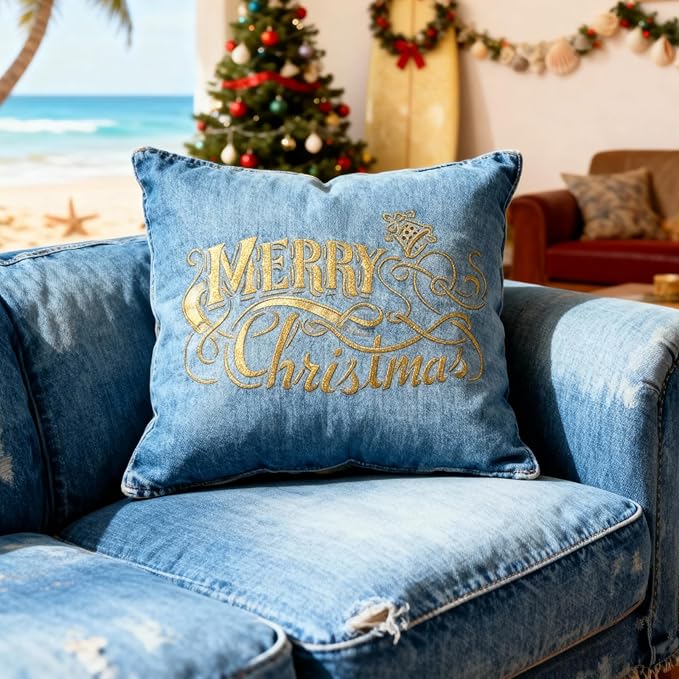 TIAMECH A4 Reusable Merry Christmas Stencil for Painting - Winter Holiday Words & Jingle Bell Layering Template, DIY Wall Art, Wood Furniture, Scrapbook & Crafts (8.3x11.7inch)