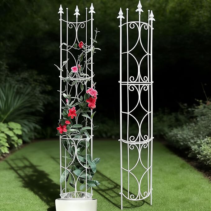 Garden Trellis 2 Pack 72'' H x 12'' W Metal Plant Trellis Indoor/Outdoor Metal Garden Trellis Plant Trellis for Potted Plants Climbing Houseplants Flowers