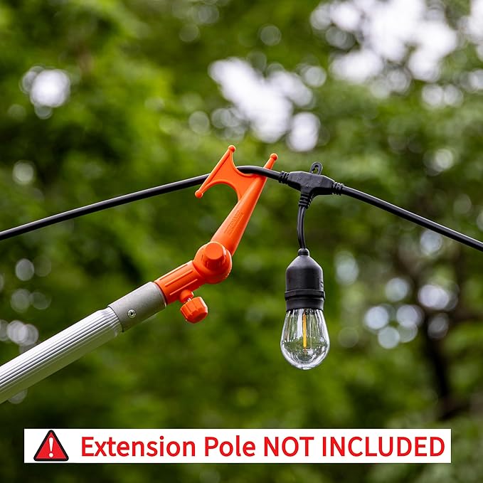 Handy Hook, Multi-Purpose Utility Hook, Adjustable Elbow, Screw on to Standard Thread Extension Pole for Hanging Bird Feeders, Christmas Lights, Ropes, Boats, Pool, and More