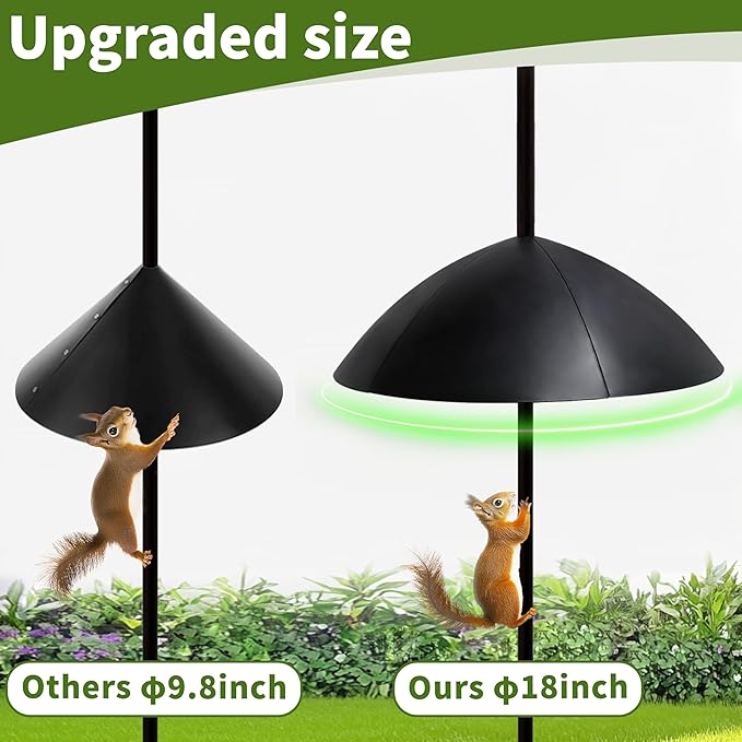 TCBWFY 18 Inches Squirrel Proof Baffle for Protecting Bird Feeders and Houses,Heavy-Duty Pole Mount Raccoon and Squirrel Guard Stopper for Outside Shepherd Hooks,Bird Feeder Accessories