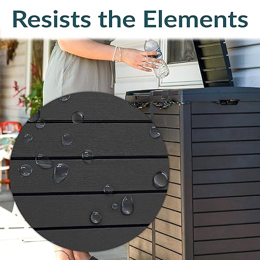 Sunnydaze 78-Gallon Double Patio Trash Can with Lid - Outdoor Garbage Can with Drip Trays - Weather-Resistant Resin - Black