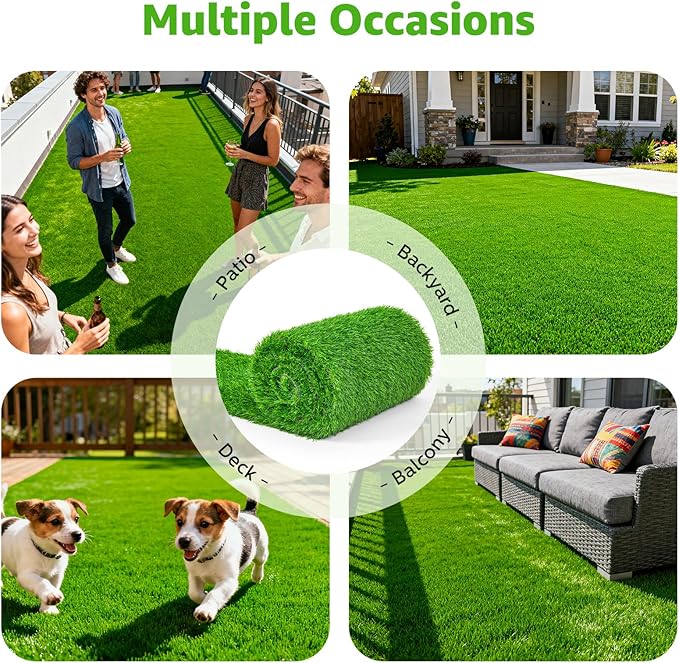 Artificial Turf Grass Outdoor: Grass Pad for Dogs Indoor Potty Training, Replacement Turf Rug for Patio Balcony Apartment Landscape Decoration, Easy to Clean with Drainage Holes(3.0x5.0ft)