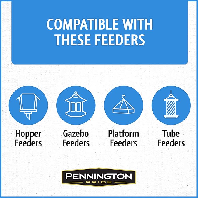 Pennington Select Chips & Bits Wild Bird Seed for Outside Feeders, High-Protein, No Hull & No Waste Bird Seed Blend, Sunflower Chips & Peanut Bits Attract Songbirds,15-lb. Bag