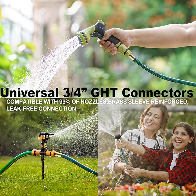 15FT Lightweight PVC Garden Hose: 1/2 Inch Flexible Hose with 3/4 Inch GHT and Shut Off Valve - Leak-Proof Design with Washers and Repair Connector for Small Yard Car Washing