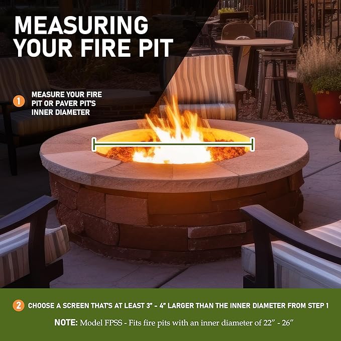 Good Directions Fire Pit Spark Screens, 27" Diameter, Stainless Steel