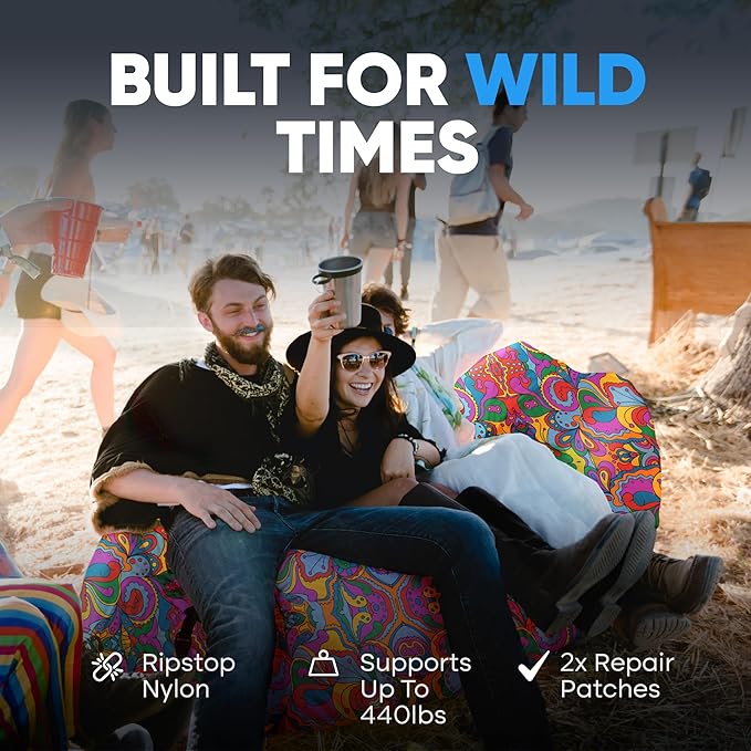 Chillbo Lazybone Inflatable Lounger - Ultimate Inflatable Couch for Maximum Chill - The Perfect Blow Up Couch for Music Festivals Or Lounger for Camping