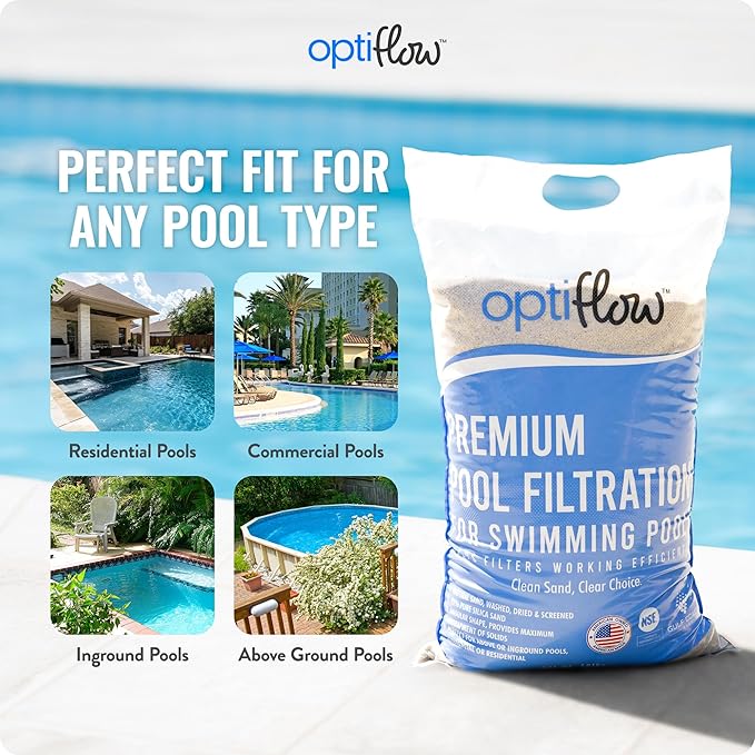 Intex 26643EG Krystal Clear 1500GPH Sand Filter Pump for Above Ground Pools Bundled with OptiFlow Premium Pure Silica Filter Sand, 50 lb Bag
