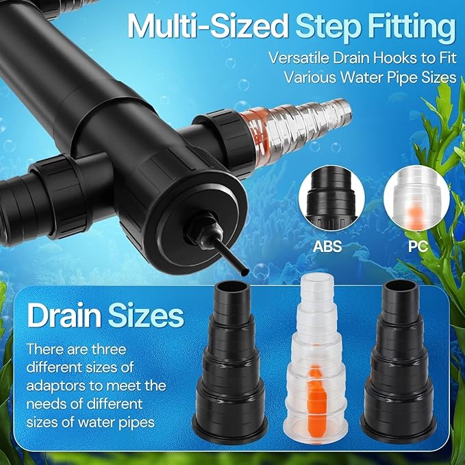 Flexzion Pond UV Lights for Outdoor Ponds - 36W Large Light, 9246 Gal Capacity, 4500L/H UV Pond Clarifier for Outdoor Ponds, Clears Water in Days (CUV-136)
