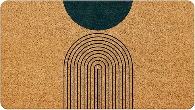 Nogrit Modern Minimalist Boho Coir Doormat for Outdoor Entrance, Boho Front Door Mats, Welcome Mat, Indoor Door Mats for Entryway, 17x30