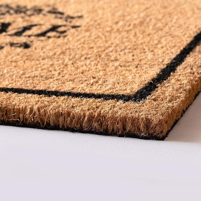 LuxUrux Welcome Mat Outdoor Doormat, with Heavy-Duty PVC Backing - Natural - Perfect Color/Sizing for Outdoor/Indoor uses. (17 x 30, Natural Brown - Welcome)