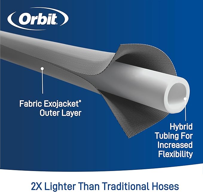 Orbit 33180 ExoJacket Fabric Garden Hose - Heavy-Duty Water Hose (100-Foot x 5/8-Inch)