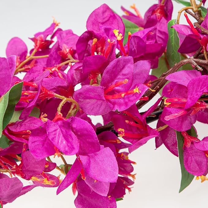 Briful 6ft Pink Bougainvillea Flower Garland – Artificial Silk Floral Vine with Built-in Hook Faux Flower Garland for Backdrop Table Wall Wedding Party Home Decoration