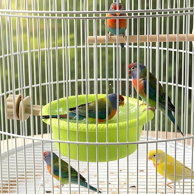 Bird Bath for Cage Multi-Function Small Tub Bowl for Hang Inside Cage Birdbath Shower Cages Parrot Supplies Bathing Tub for Parrot/Parakeets/Cockatiels/Canary/Budgerigar