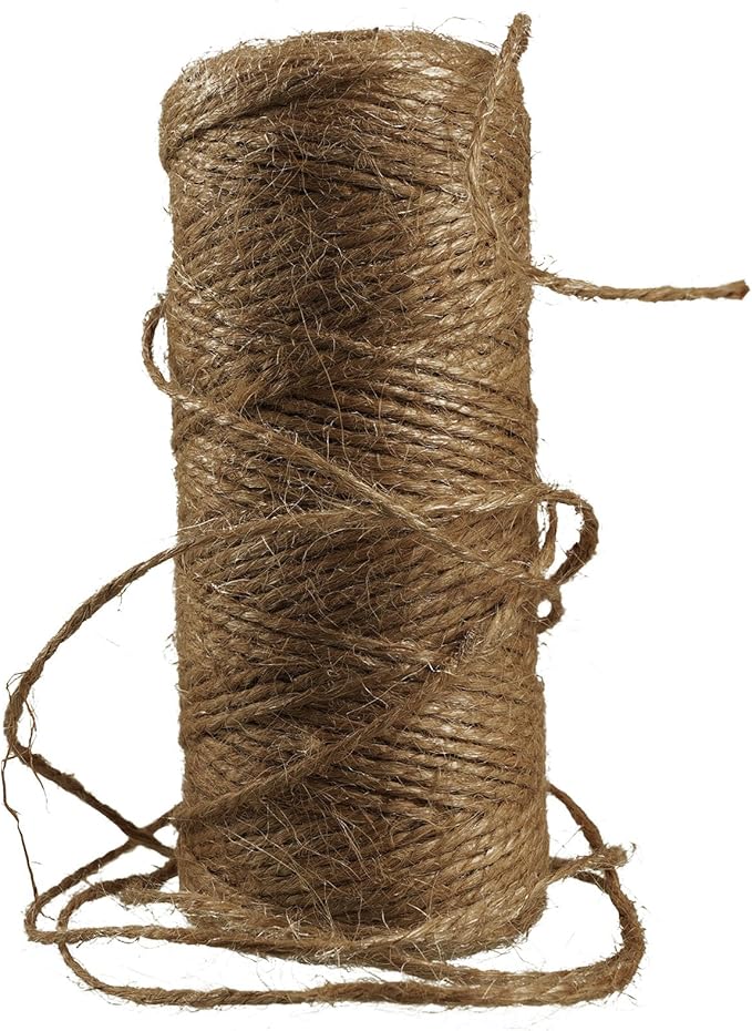 Jute Twine String 328 Feet，Christmas Twine ，Packing String，Packing String for Gift Wrapping Craft Projects Gardening Decoration and Home Decor for Climbing Plants