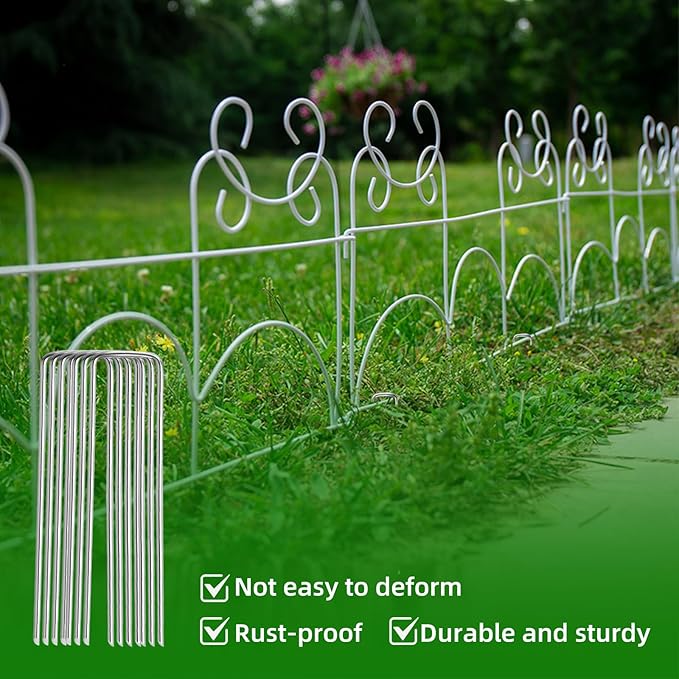 200 Pack Lawn Staples, Premium Garden Landscape Staples, Galvanized Heavy-Duty Gauge Stakes, U-Shaped Tent Stakes, Anti-Rust Fence Netting Pins Ground Spikes, Sod Pins