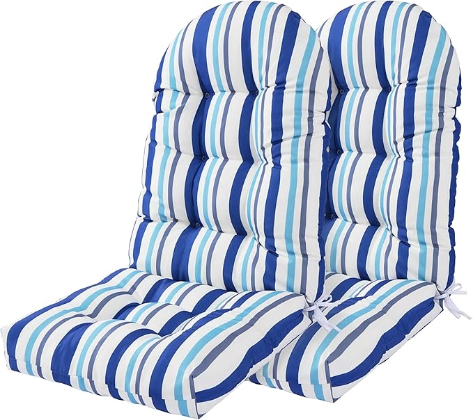 Enipate Weather Resistant Adirondack Chair Cushions Set of 2, High Back Rocking Chair Cushion, Indoor Outdoor Patio Tufted Thicken Lounge Cushion Seat Pads