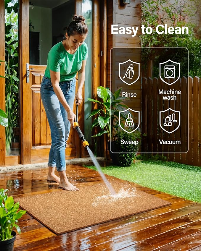 Door Mat Welcome Outdoor Mats: Artificial Coir Doormat for Indoor Outdoor Outside Home Entrance - Front Door Mat Non-Slip Backing Washable Fall Mats for Porch Entryway Floor Decor (Blank, 17"x 30")