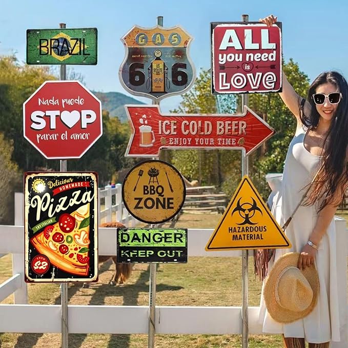 Pizza Vintage Metal Tin Sign Retro Rustproof Funny Art Wall Decor Gift 8x19 Inch
